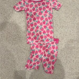 Little Sleepies Girls Pink Strawberry Pajama Set